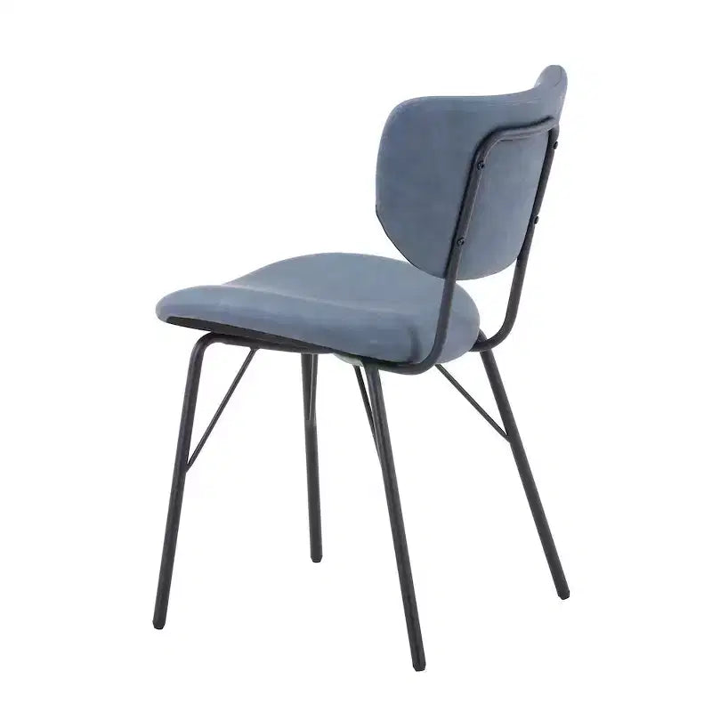 Chaise de salle à manger en similicuir noir avec dossier fendu, lot de 2