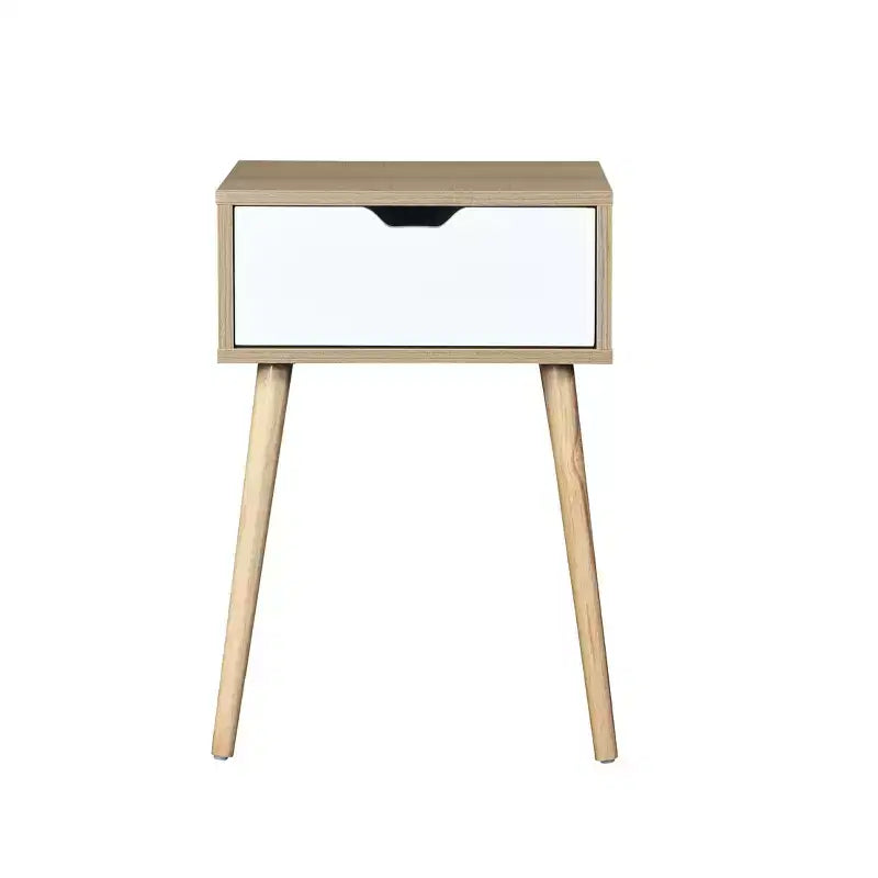 Table de chevet multicolore Mid-Century avec 1 tiroir | MDF | Pour 1 personne