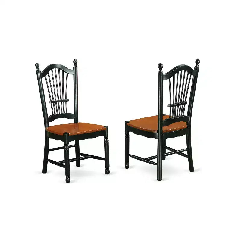 Ensemble de salle à manger 5 pièces, merisier et noir, 4 places