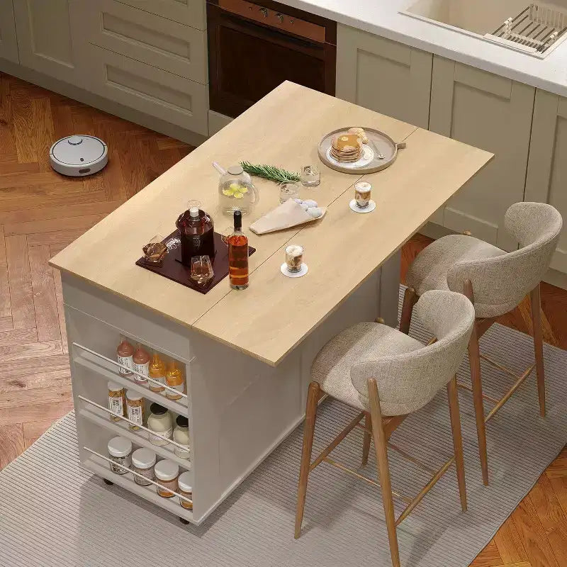 Desserte de cuisine roulante noire/grise/blanche avec tiroirs et prise électrique, pour 1 personne
