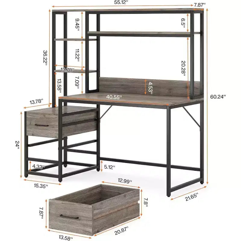 Bureau d'angle pour ordinateur – Gris/Noir, Blanc, Marron/Blanc | En L, 1 personne