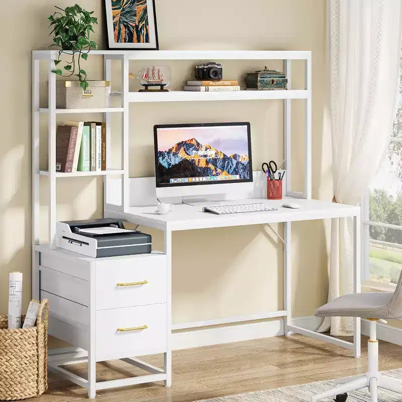 Bureau d'angle pour ordinateur – Gris/Noir, Blanc, Marron/Blanc | En L, 1 personne