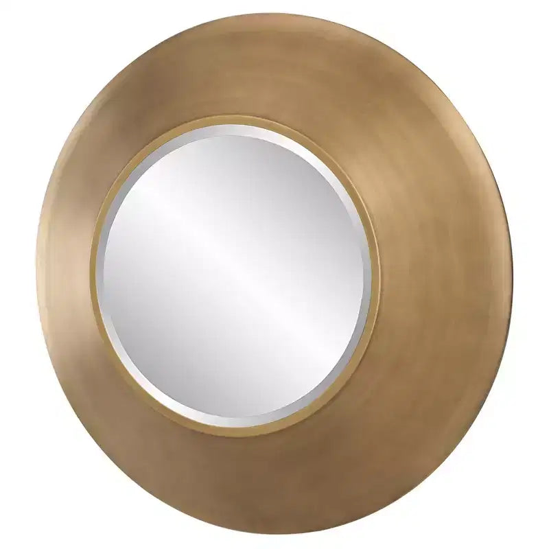 Miroir mural rond doré antique, simple, 75 cm