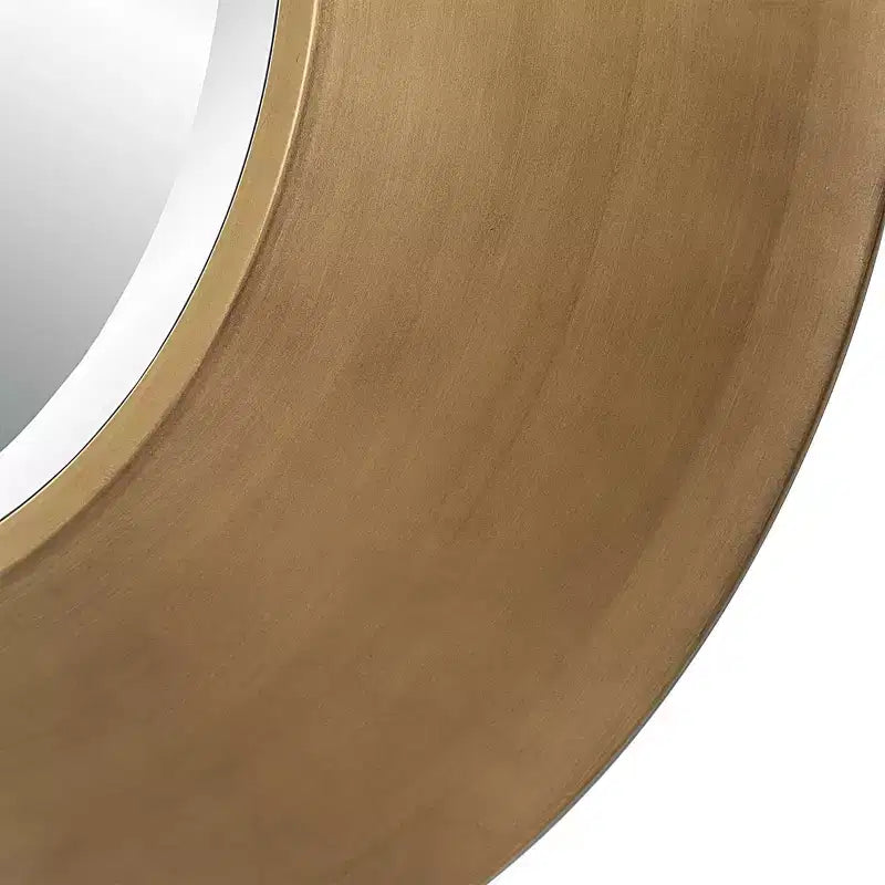 Miroir mural rond doré antique, simple, 75 cm