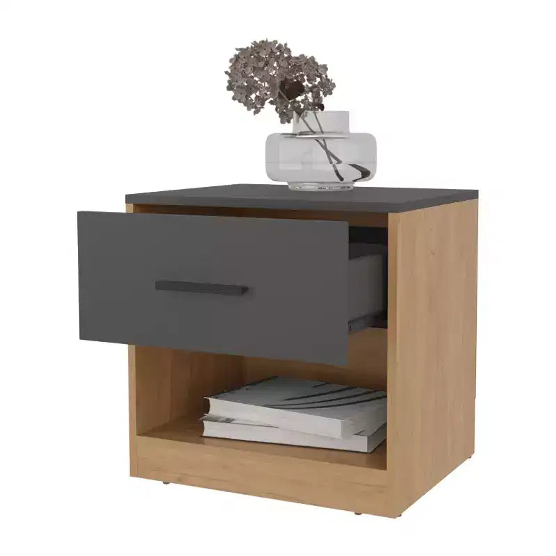 Table de chevet multicolore à 1 tiroir, Table d'appoint de chambre pour 1