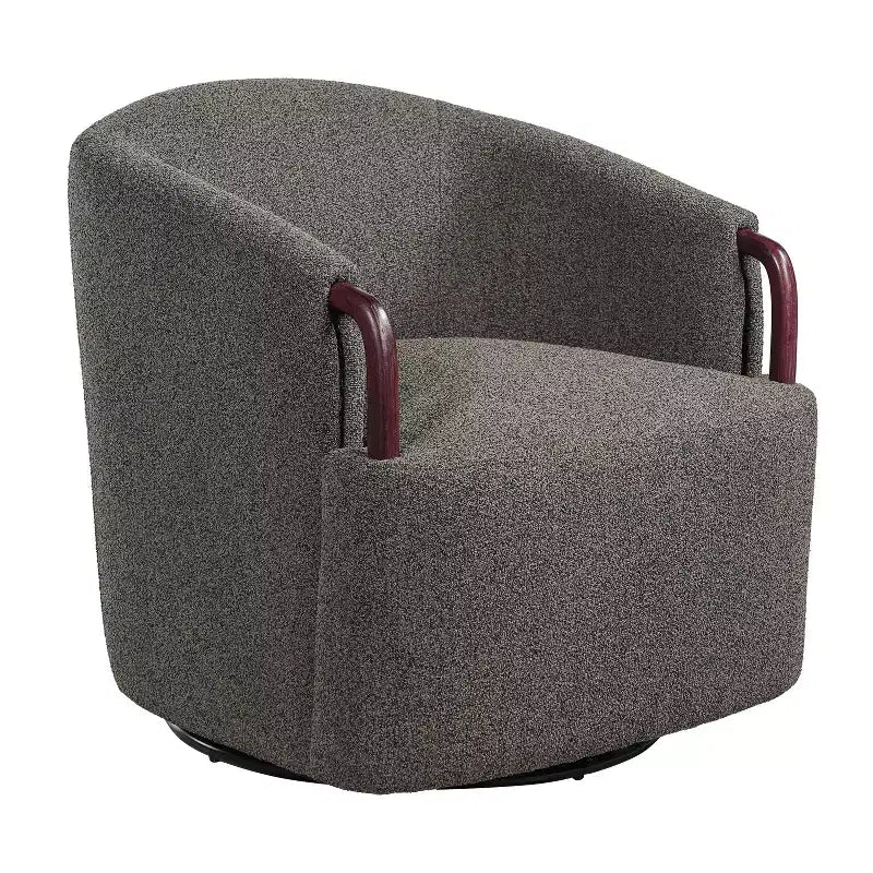 Fauteuil pivotant cylindrique multi beige/marron – Boucle, pivotant à 360°, 1 place