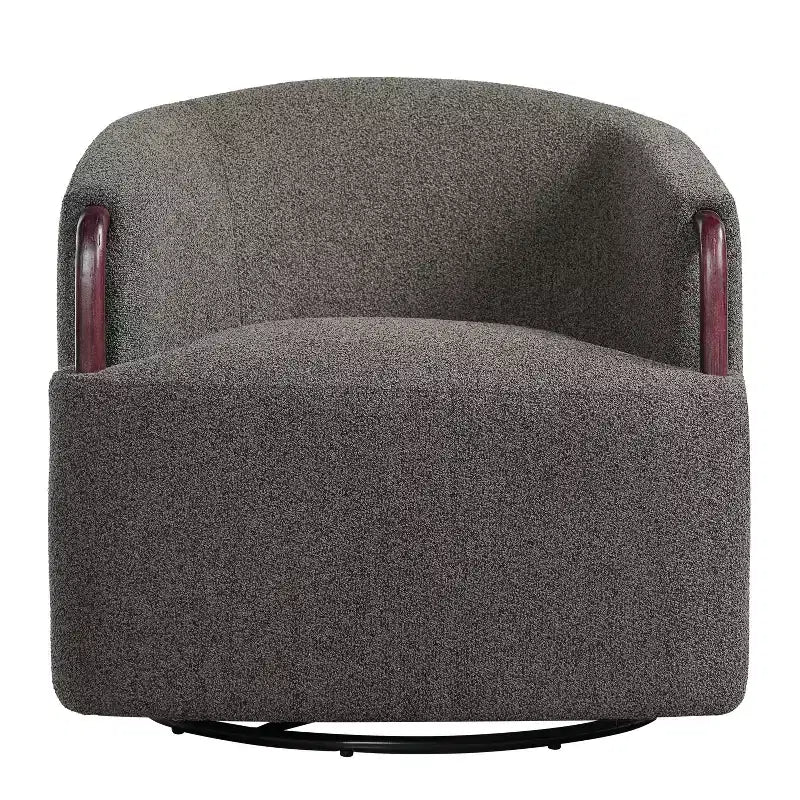 Fauteuil pivotant cylindrique multi beige/marron – Boucle, pivotant à 360°, 1 place