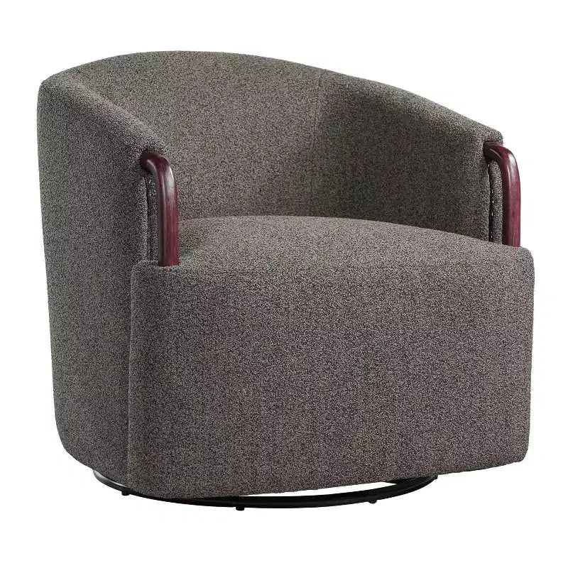 Fauteuil pivotant cylindrique multi beige/marron – Boucle, pivotant à 360°, 1 place