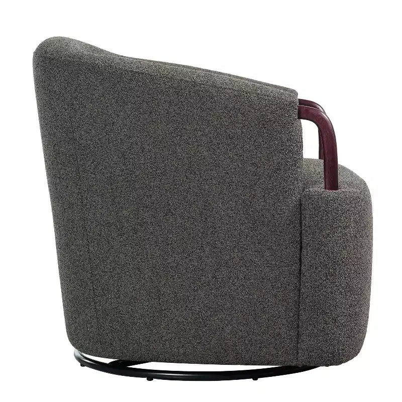 Fauteuil pivotant cylindrique multi beige/marron – Boucle, pivotant à 360°, 1 place