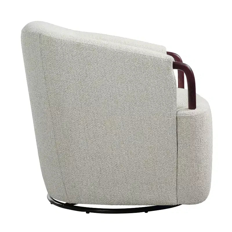 Fauteuil pivotant cylindrique multi beige/marron – Boucle, pivotant à 360°, 1 place