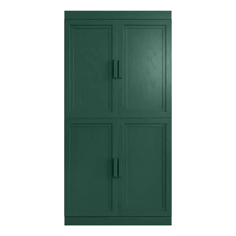 Meuble de rangement autoportant à 4 portes bleu foncé/vert foncé avec étagères réglables, 31"L × 62"/72"H, pour 1