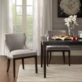 Chaise de salle à manger gris rembourrée sans accoudoirs, dossier bas, lot de 2