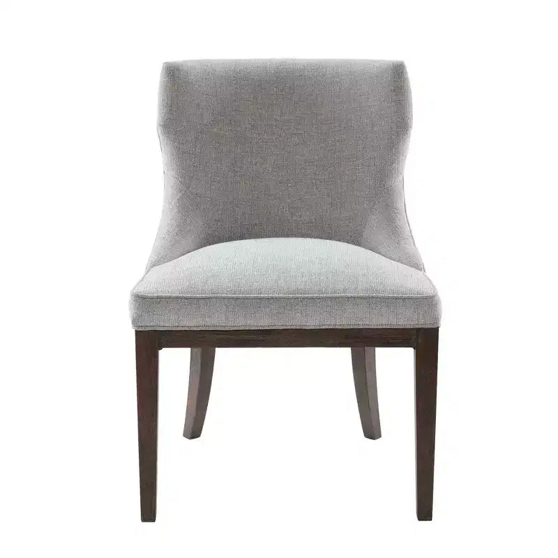 Chaise de salle à manger gris rembourrée sans accoudoirs, dossier bas, lot de 2