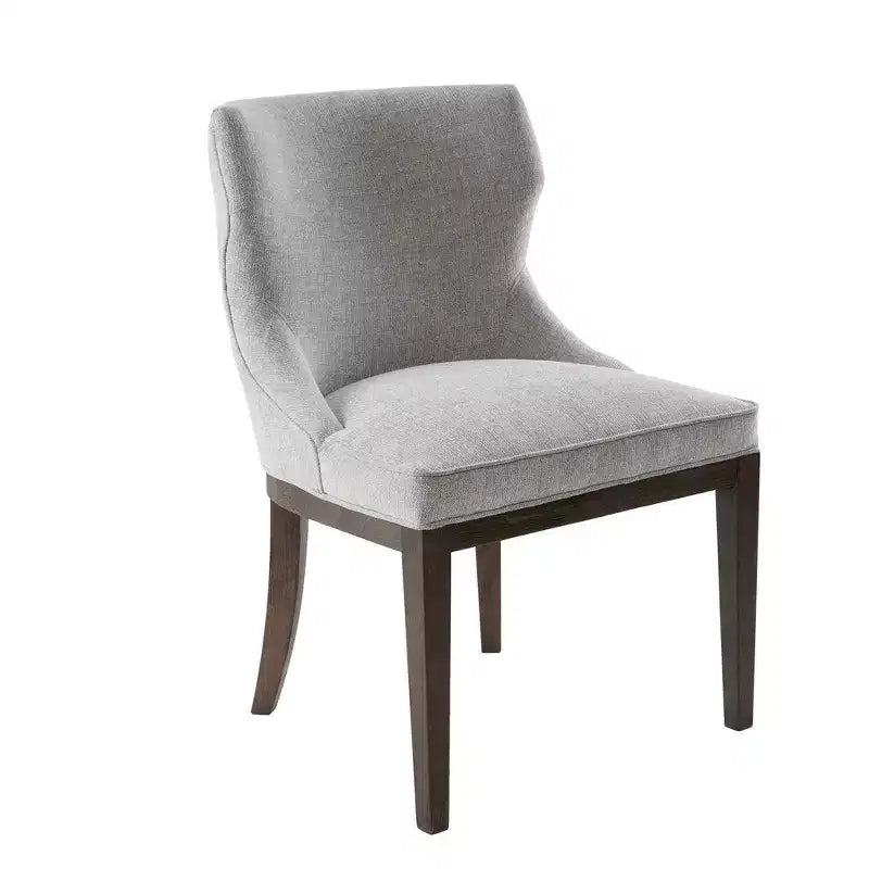 Chaise de salle à manger gris rembourrée sans accoudoirs, dossier bas, lot de 2