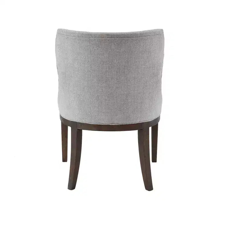 Chaise de salle à manger gris rembourrée sans accoudoirs, dossier bas, lot de 2