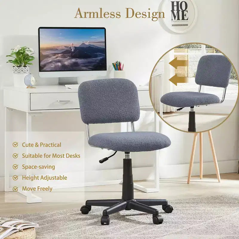Fauteuil pivotant sans accoudoirs en fausse fourrure blanche pour 1 personne