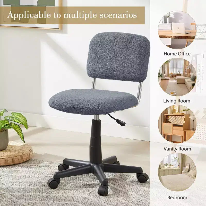 Fauteuil pivotant sans accoudoirs en fausse fourrure blanche pour 1 personne
