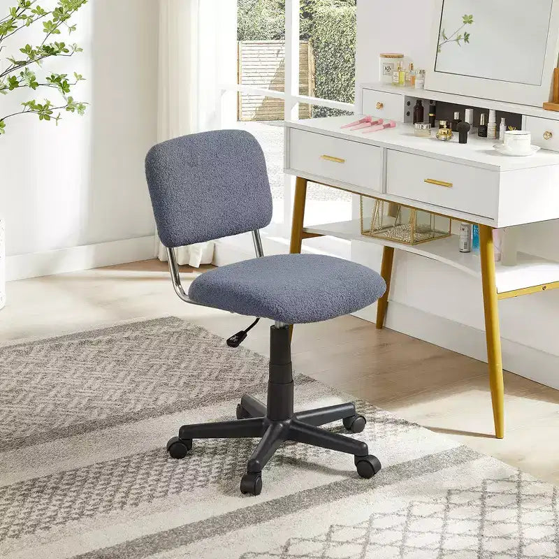 Fauteuil pivotant sans accoudoirs en fausse fourrure blanche pour 1 personne