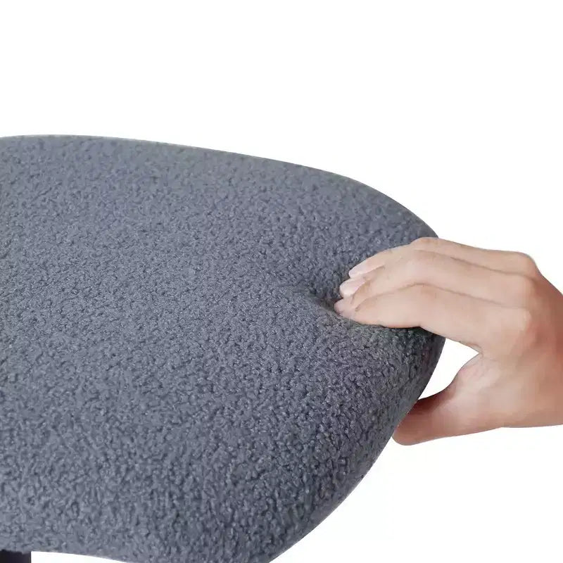 Fauteuil pivotant sans accoudoirs en fausse fourrure blanche pour 1 personne