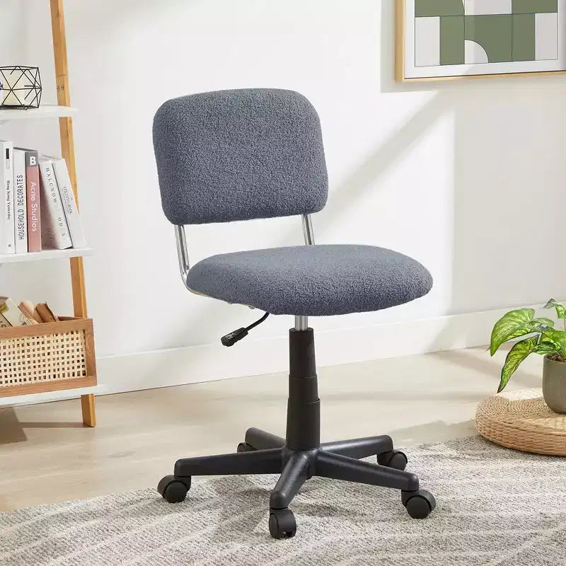 Fauteuil pivotant sans accoudoirs en fausse fourrure blanche pour 1 personne