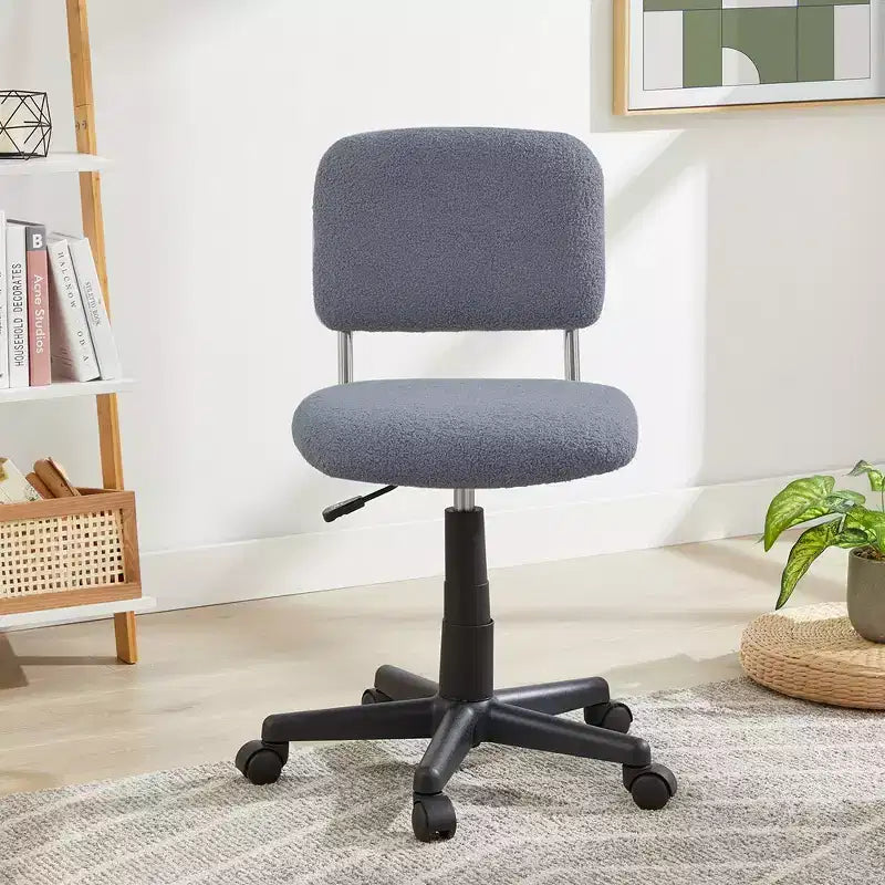 Fauteuil pivotant sans accoudoirs en fausse fourrure blanche pour 1 personne