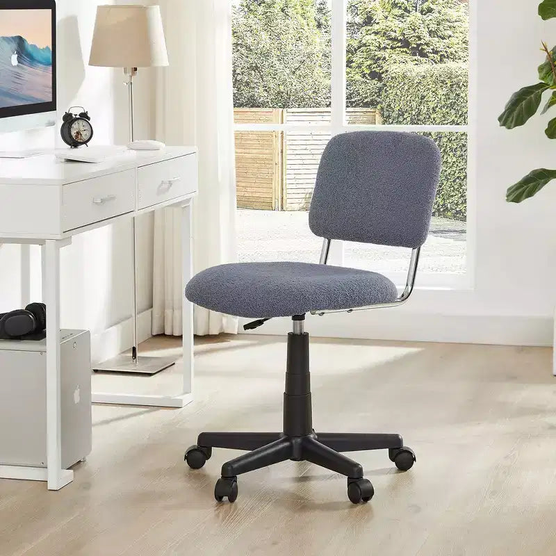 Fauteuil pivotant sans accoudoirs en fausse fourrure blanche pour 1 personne