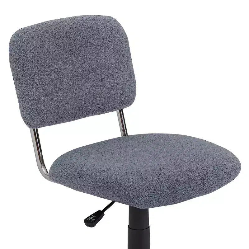 Fauteuil pivotant sans accoudoirs en fausse fourrure blanche pour 1 personne