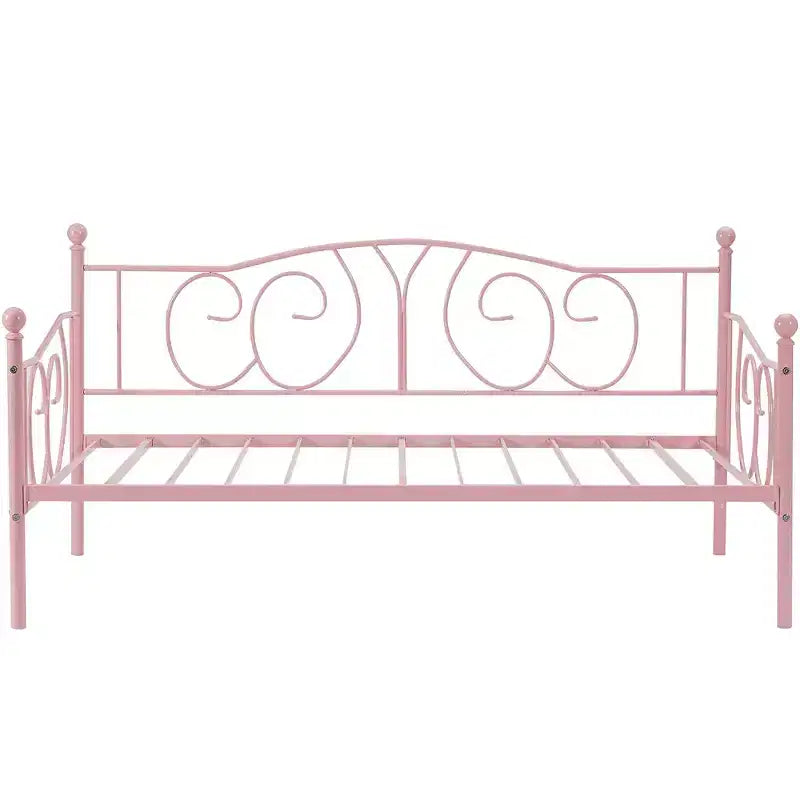 Cadre de lit de repos double en métal – Noir/Blanc/Or/Rose, Canapé et lit, 1 personne