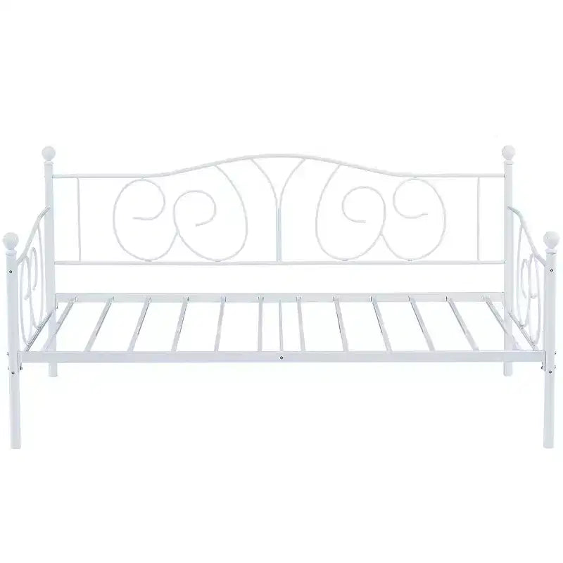 Cadre de lit de repos double en métal – Noir/Blanc/Or/Rose, Canapé et lit, 1 personne