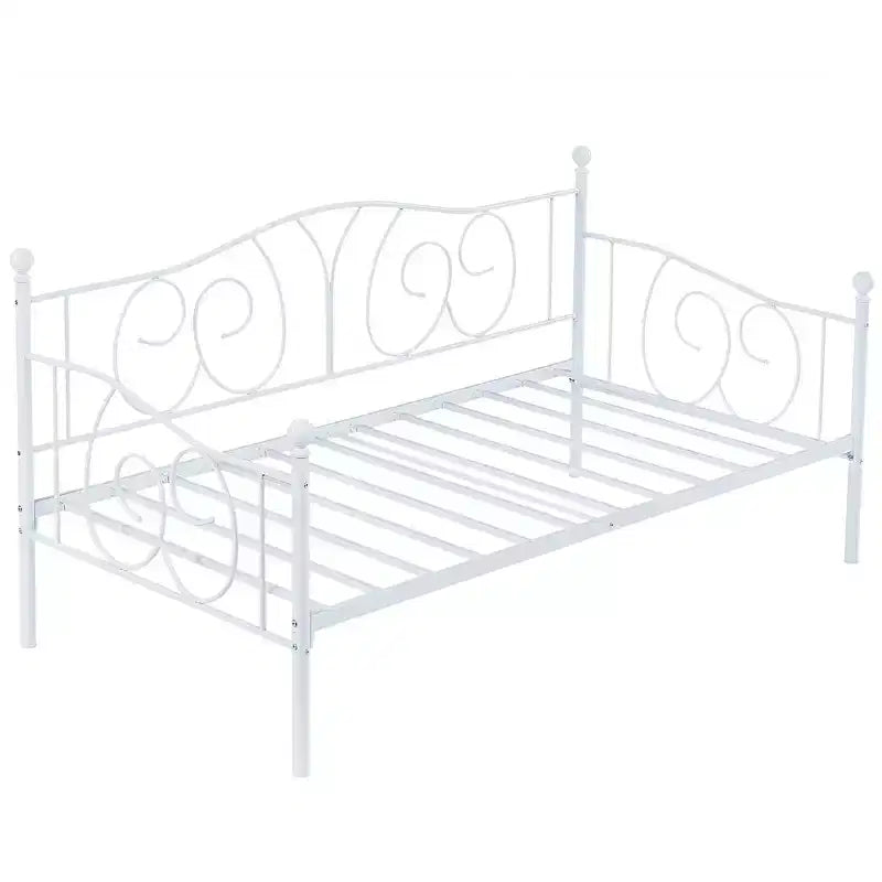 Cadre de lit de repos double en métal – Noir/Blanc/Or/Rose, Canapé et lit, 1 personne