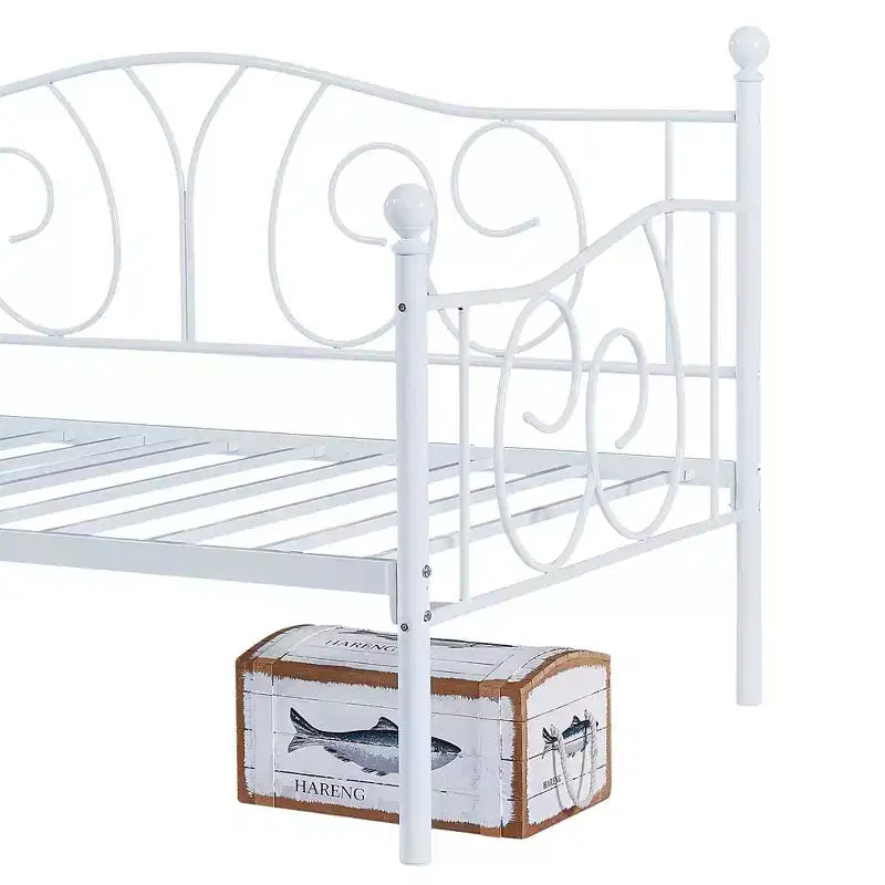 Cadre de lit de repos double en métal – Noir/Blanc/Or/Rose, Canapé et lit, 1 personne